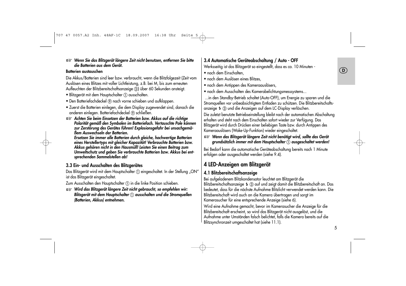 Metz MECABLITZ 48 AF-1 digital Canon User Manual | Page 5 / 136