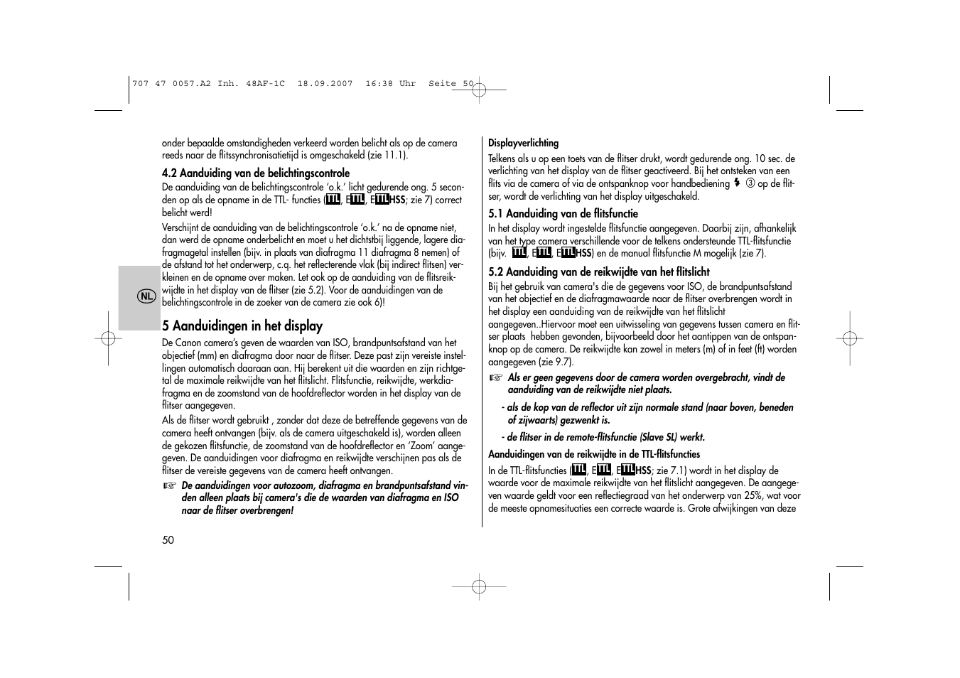 Metz MECABLITZ 48 AF-1 digital Canon User Manual | Page 50 / 136