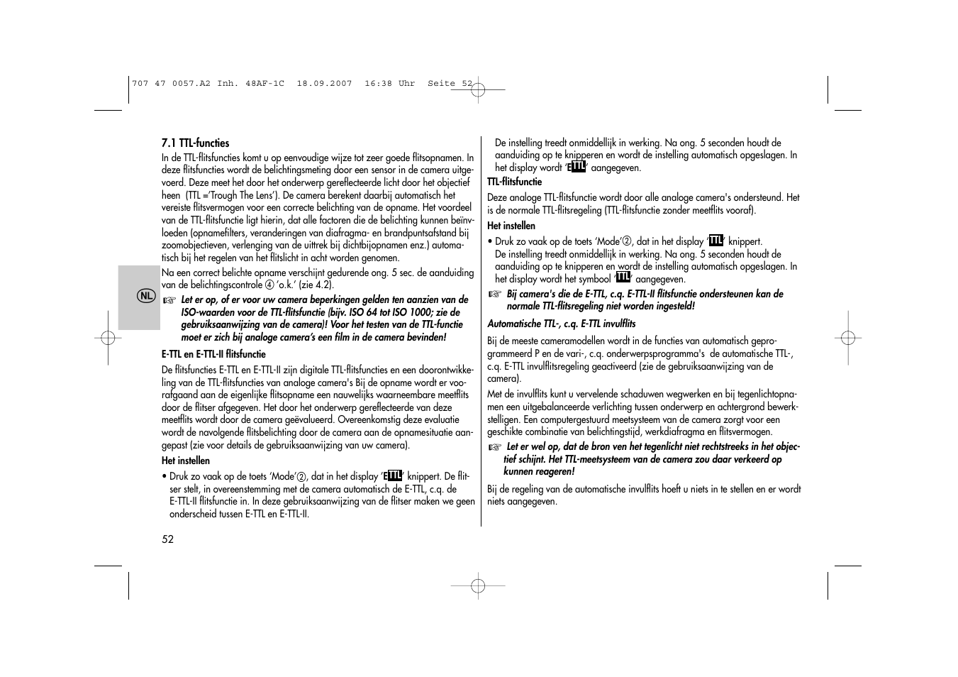 Metz MECABLITZ 48 AF-1 digital Canon User Manual | Page 52 / 136
