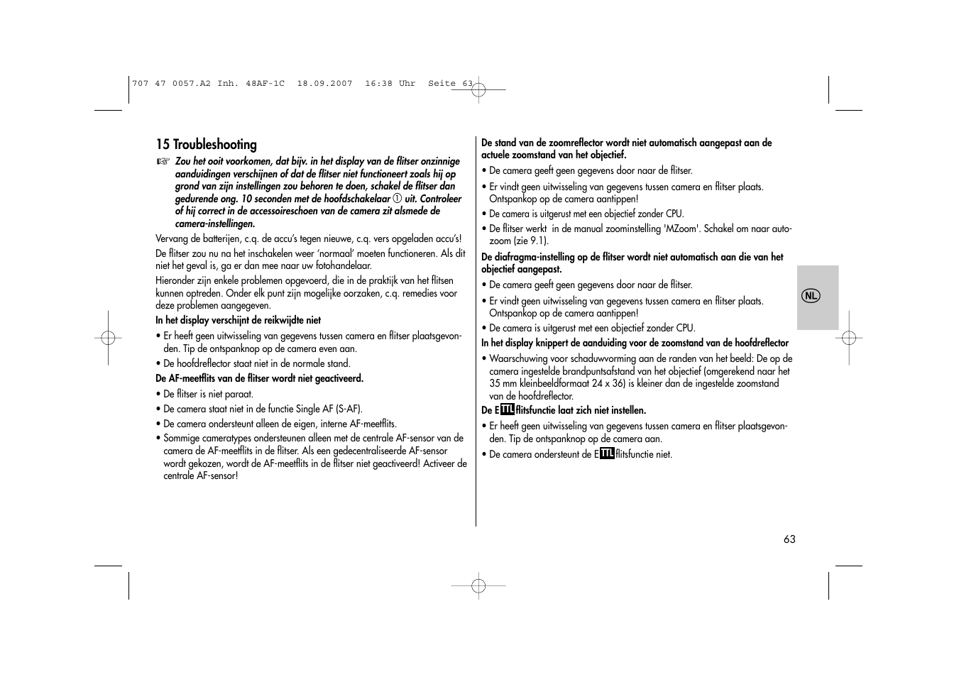 Metz MECABLITZ 48 AF-1 digital Canon User Manual | Page 63 / 136