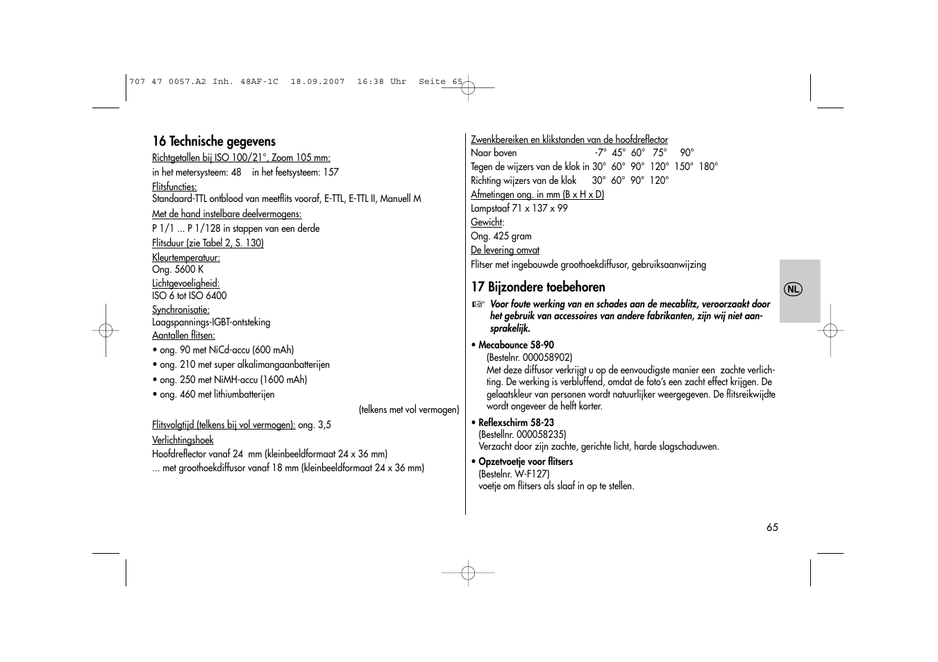 Metz MECABLITZ 48 AF-1 digital Canon User Manual | Page 65 / 136