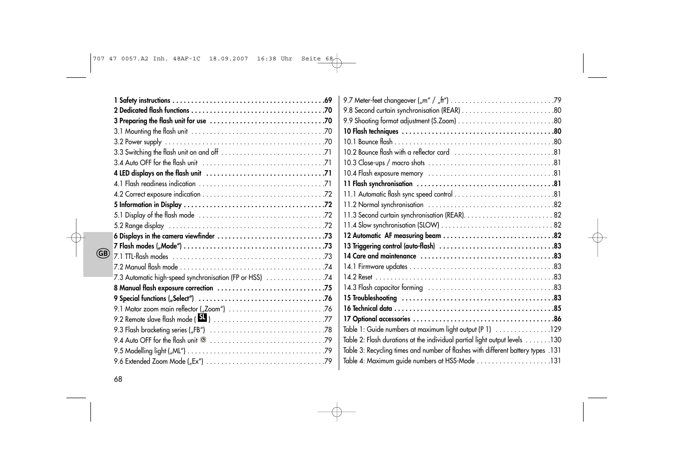 Metz MECABLITZ 48 AF-1 digital Canon User Manual | Page 68 / 136