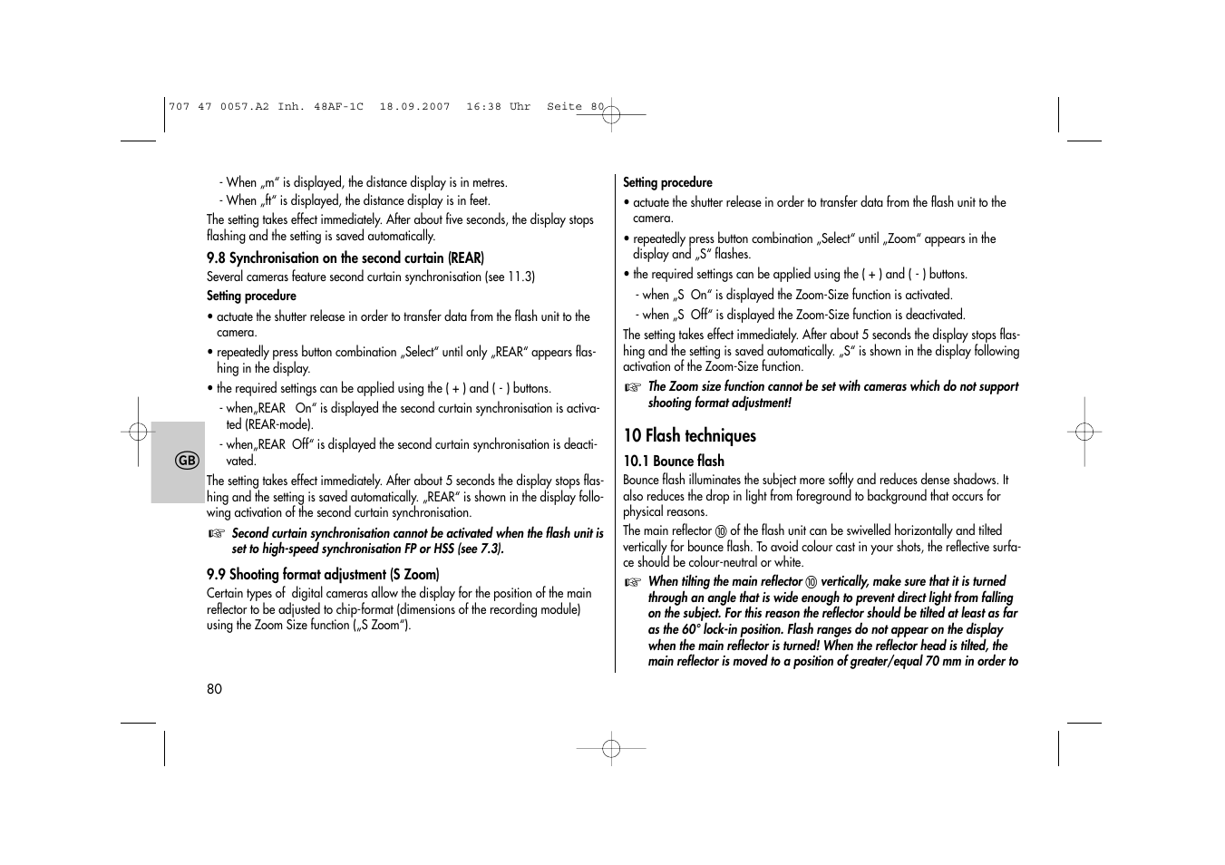 Metz MECABLITZ 48 AF-1 digital Canon User Manual | Page 80 / 136