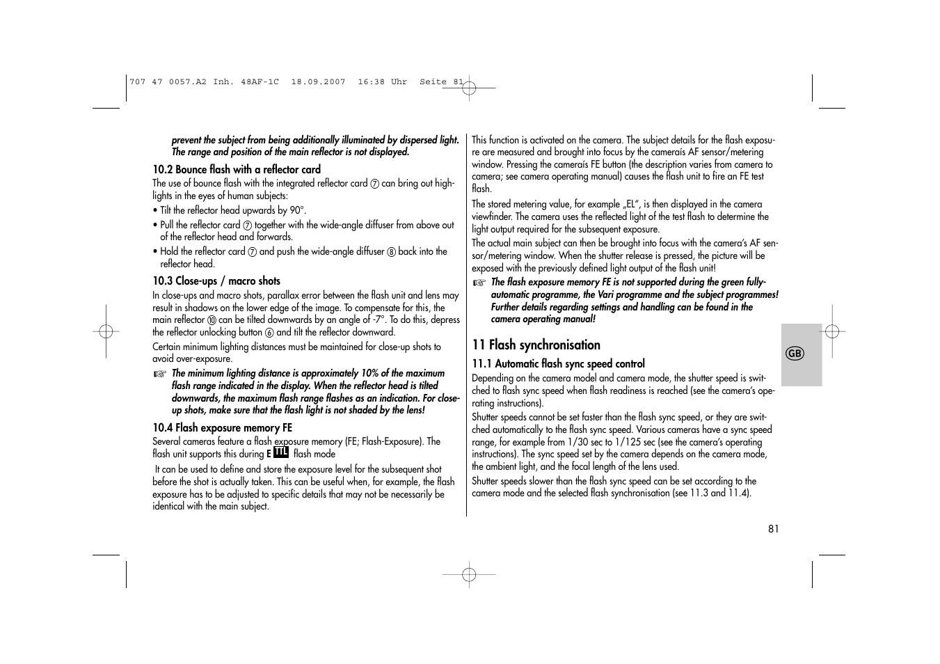 Metz MECABLITZ 48 AF-1 digital Canon User Manual | Page 81 / 136
