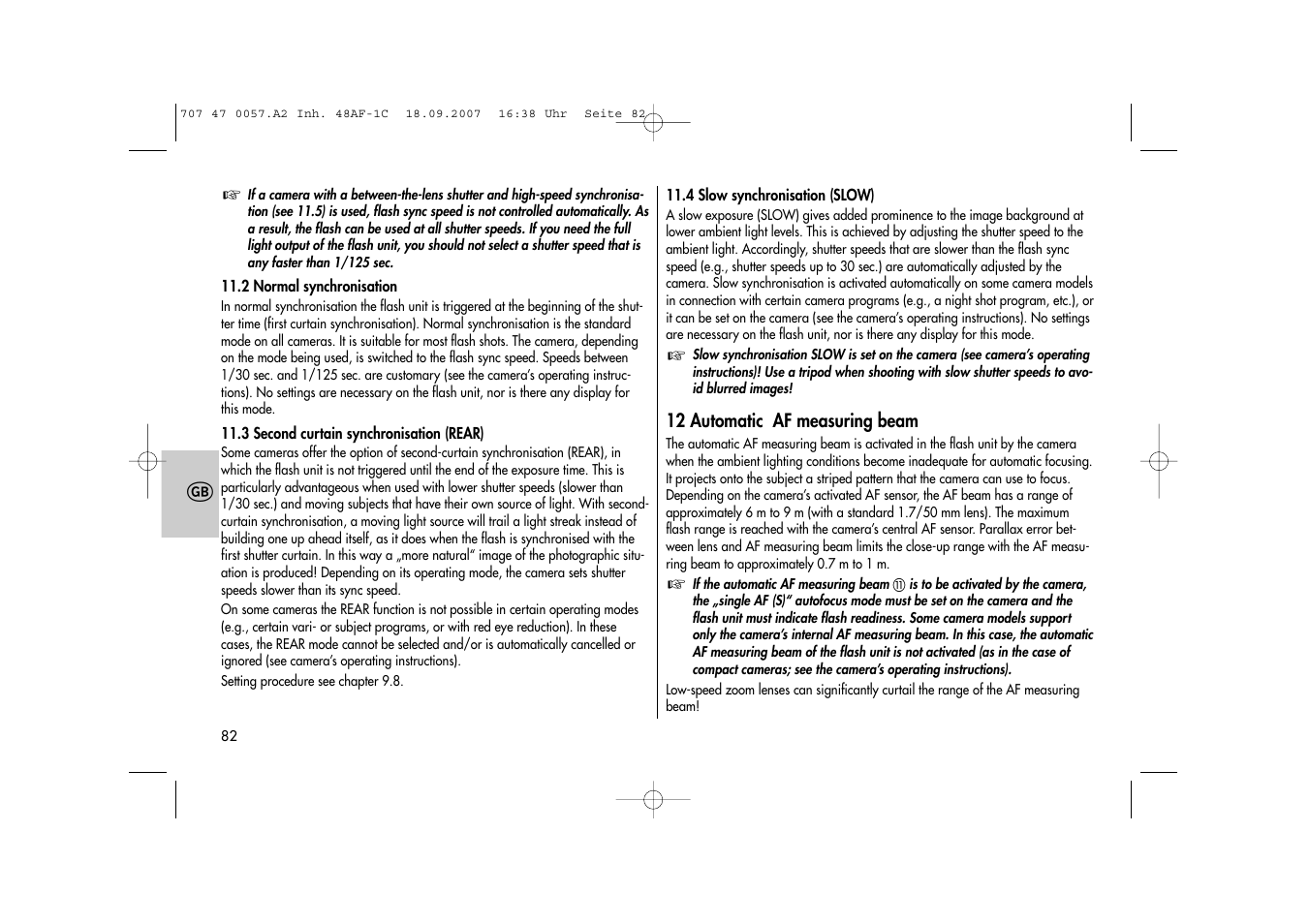 Metz MECABLITZ 48 AF-1 digital Canon User Manual | Page 82 / 136