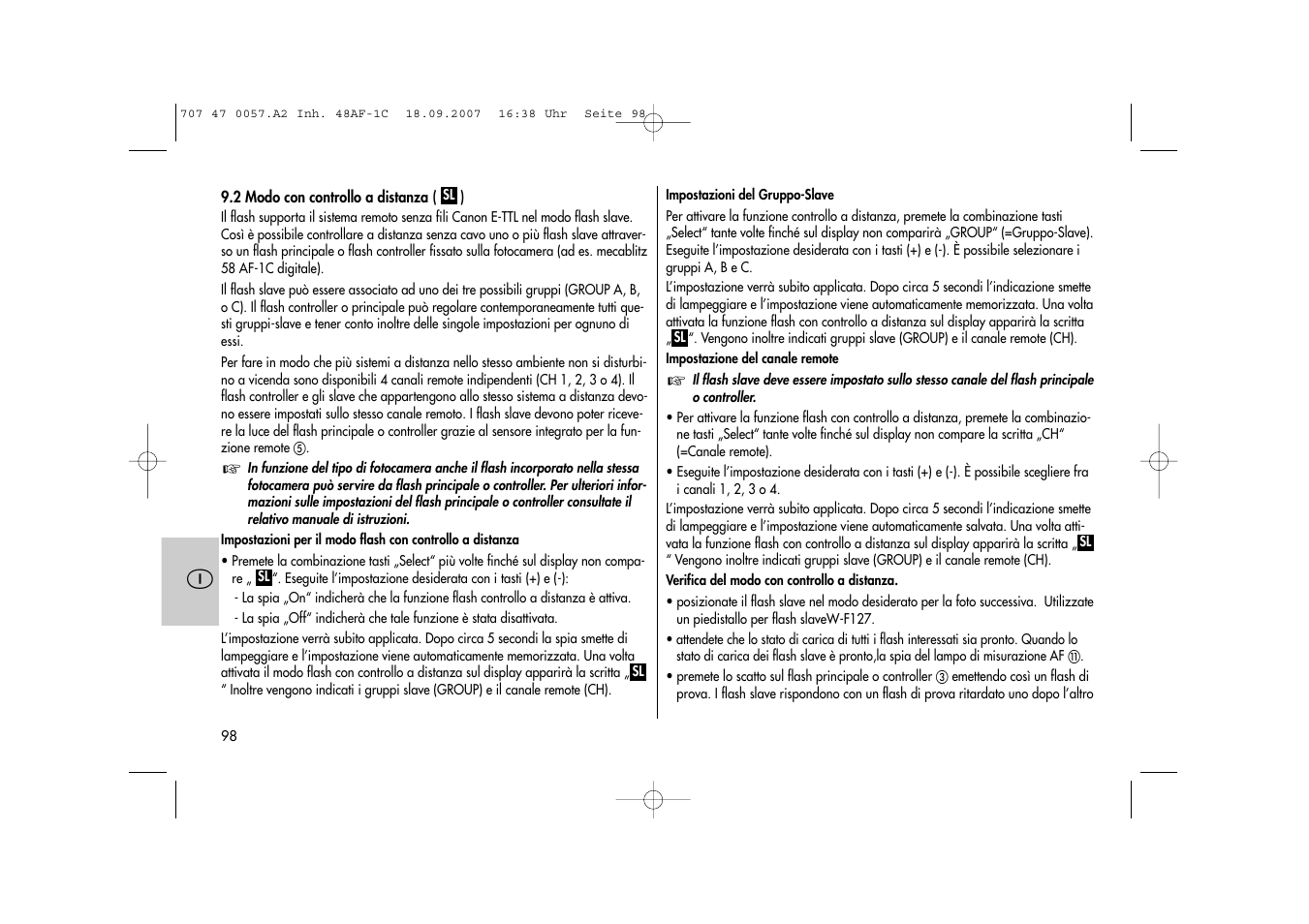 Metz MECABLITZ 48 AF-1 digital Canon User Manual | Page 98 / 136