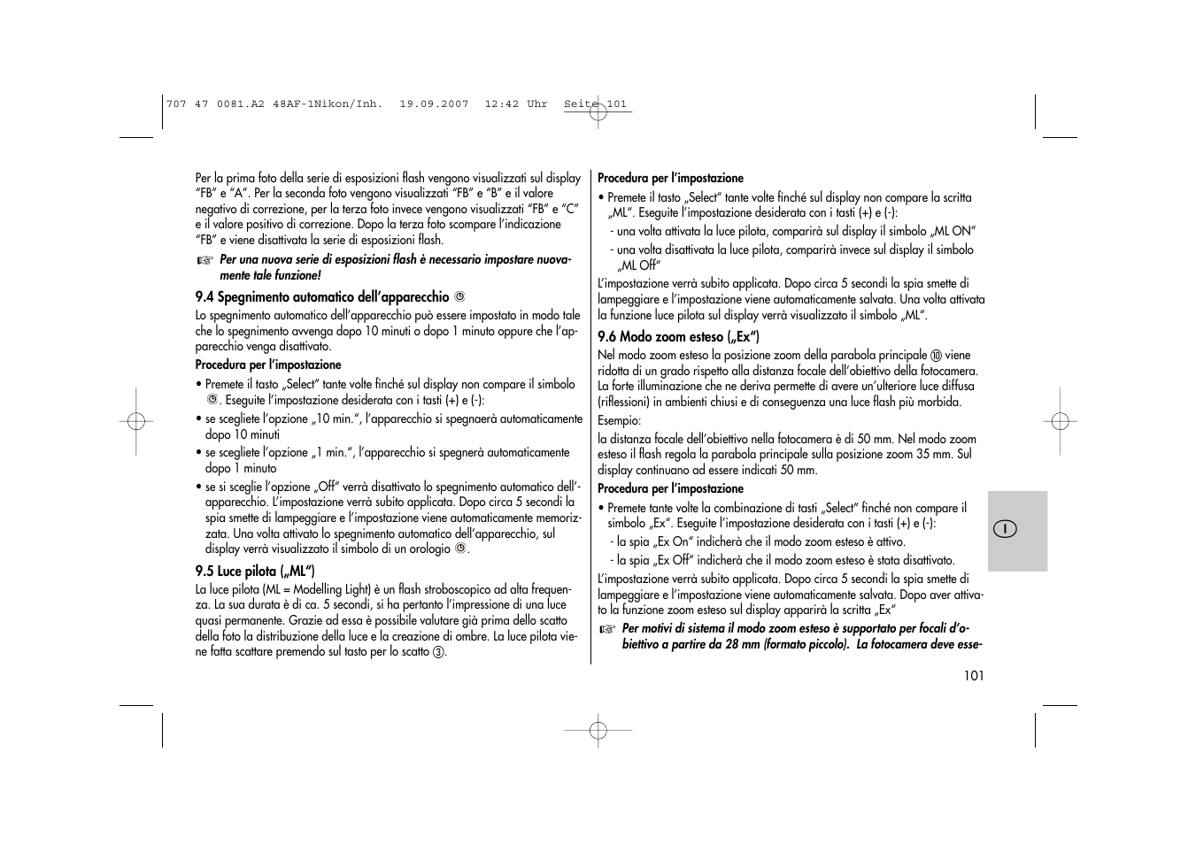 Metz MECABLITZ 48 AF-1 digital Nikon User Manual | Page 101 / 139