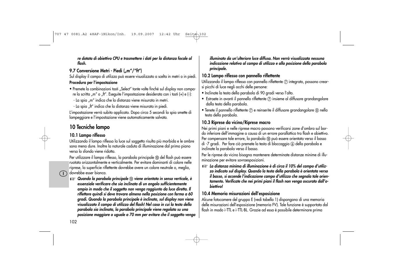 Metz MECABLITZ 48 AF-1 digital Nikon User Manual | Page 102 / 139