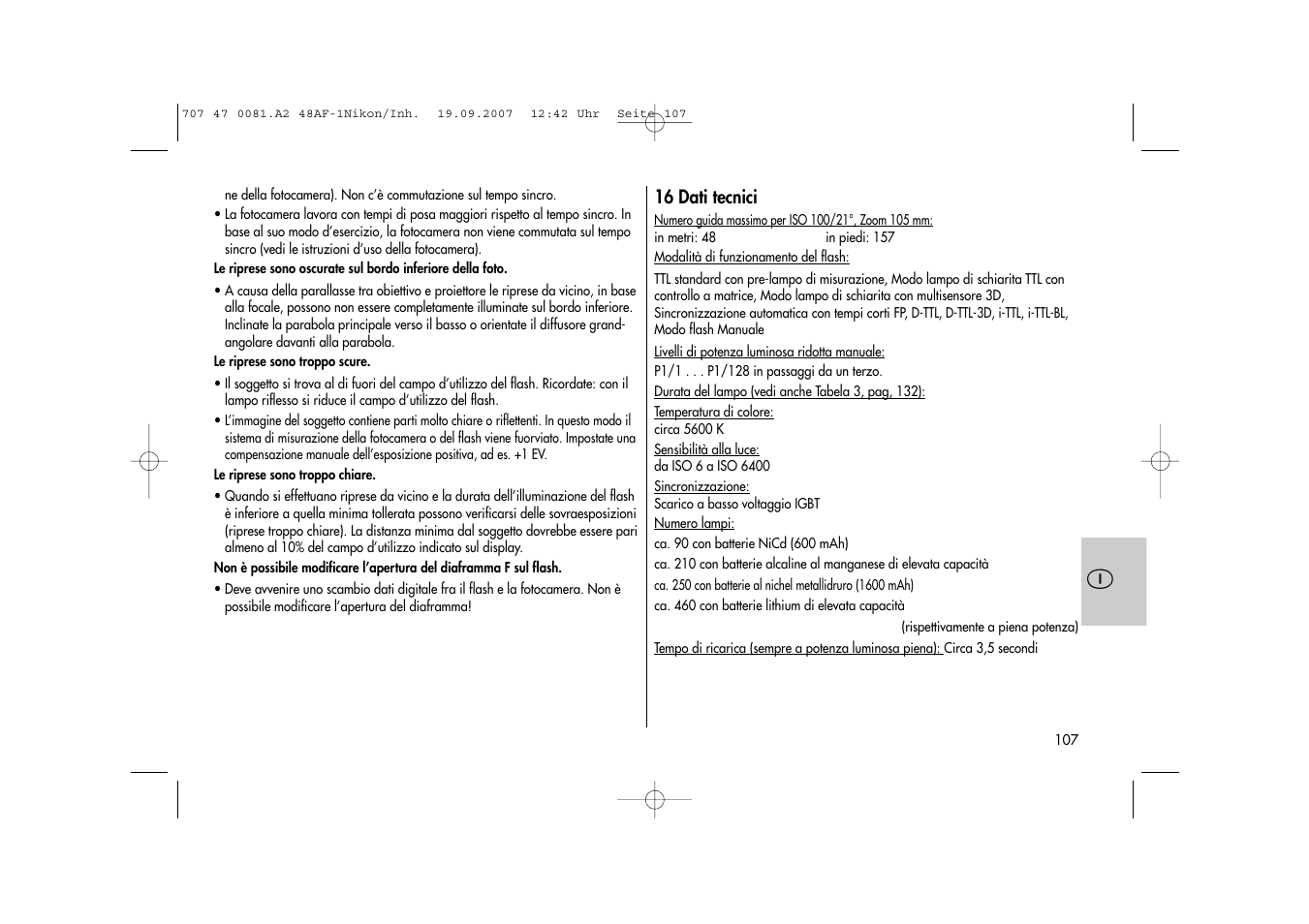 Metz MECABLITZ 48 AF-1 digital Nikon User Manual | Page 107 / 139