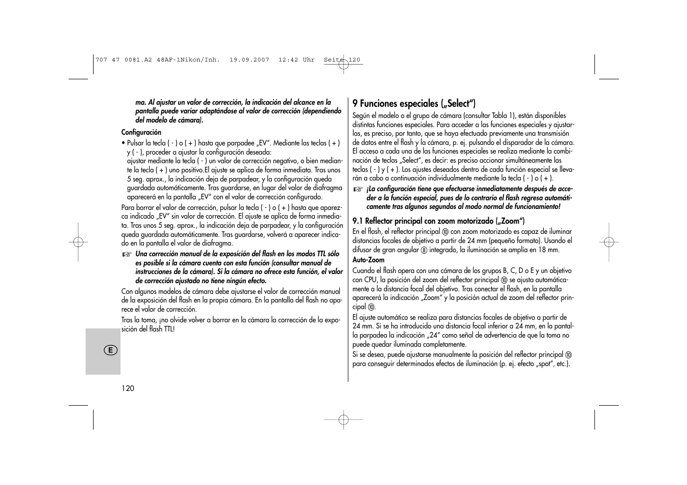 Metz MECABLITZ 48 AF-1 digital Nikon User Manual | Page 120 / 139