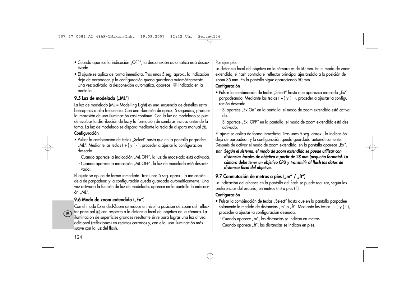 Metz MECABLITZ 48 AF-1 digital Nikon User Manual | Page 124 / 139