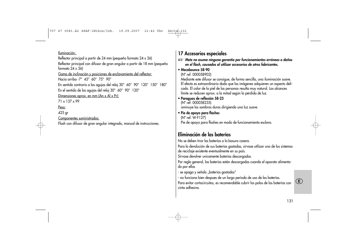 Metz MECABLITZ 48 AF-1 digital Nikon User Manual | Page 131 / 139