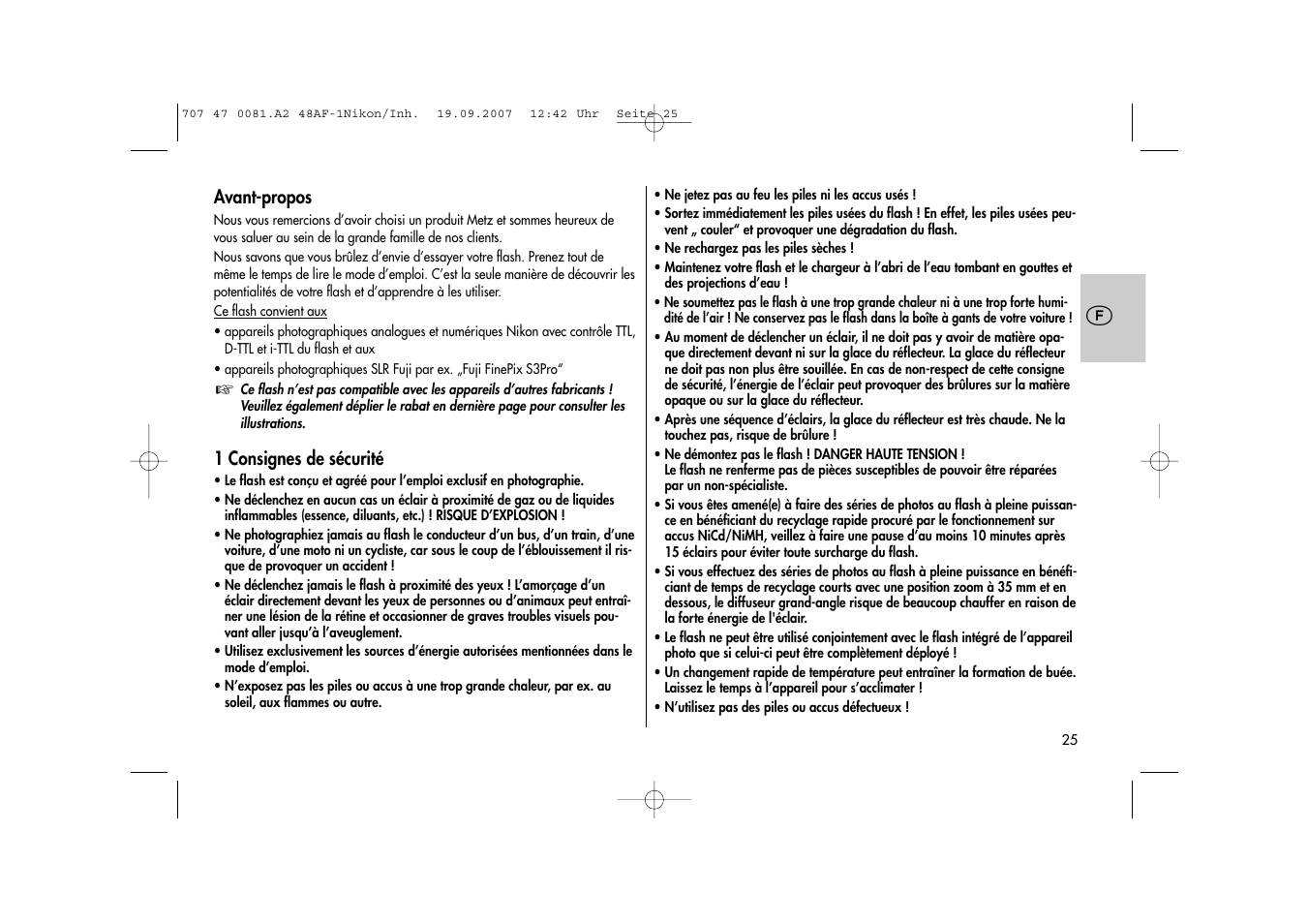 Metz MECABLITZ 48 AF-1 digital Nikon User Manual | Page 25 / 139