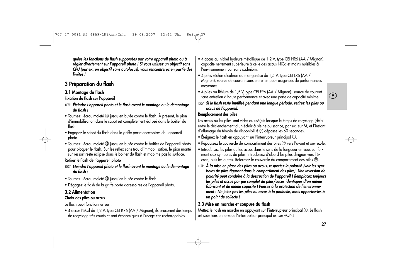 Metz MECABLITZ 48 AF-1 digital Nikon User Manual | Page 27 / 139