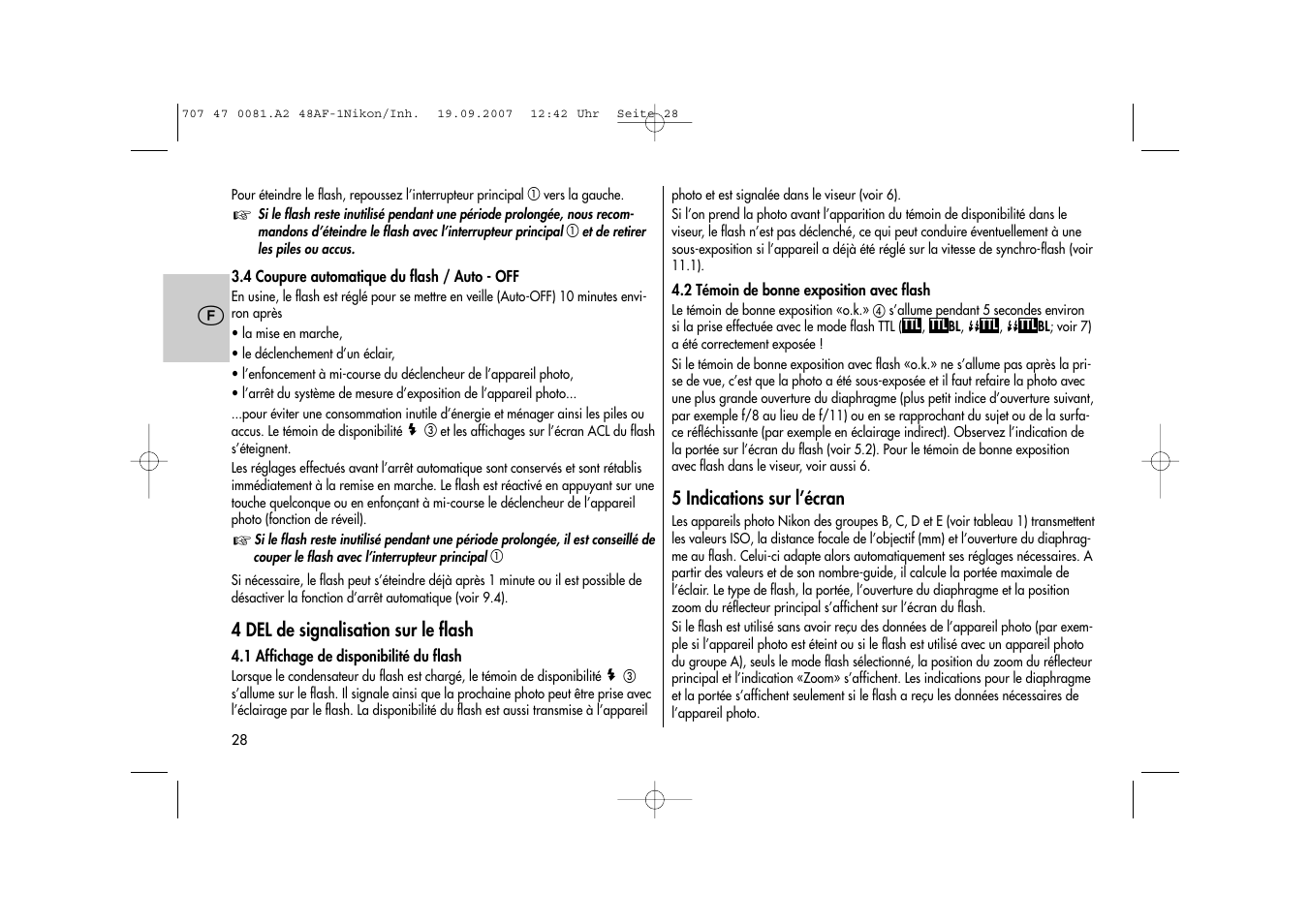 Metz MECABLITZ 48 AF-1 digital Nikon User Manual | Page 28 / 139