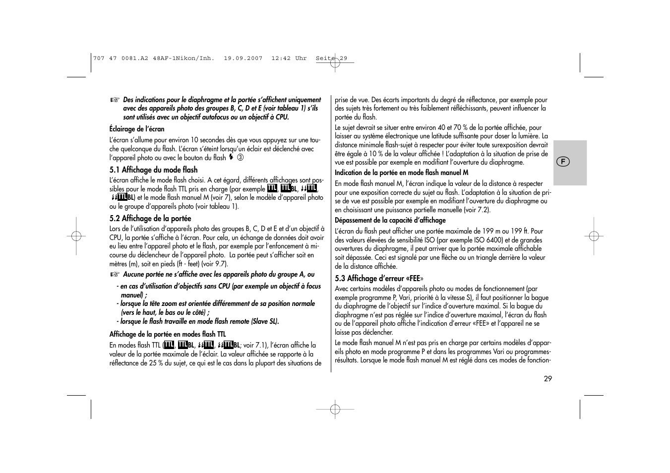 Metz MECABLITZ 48 AF-1 digital Nikon User Manual | Page 29 / 139