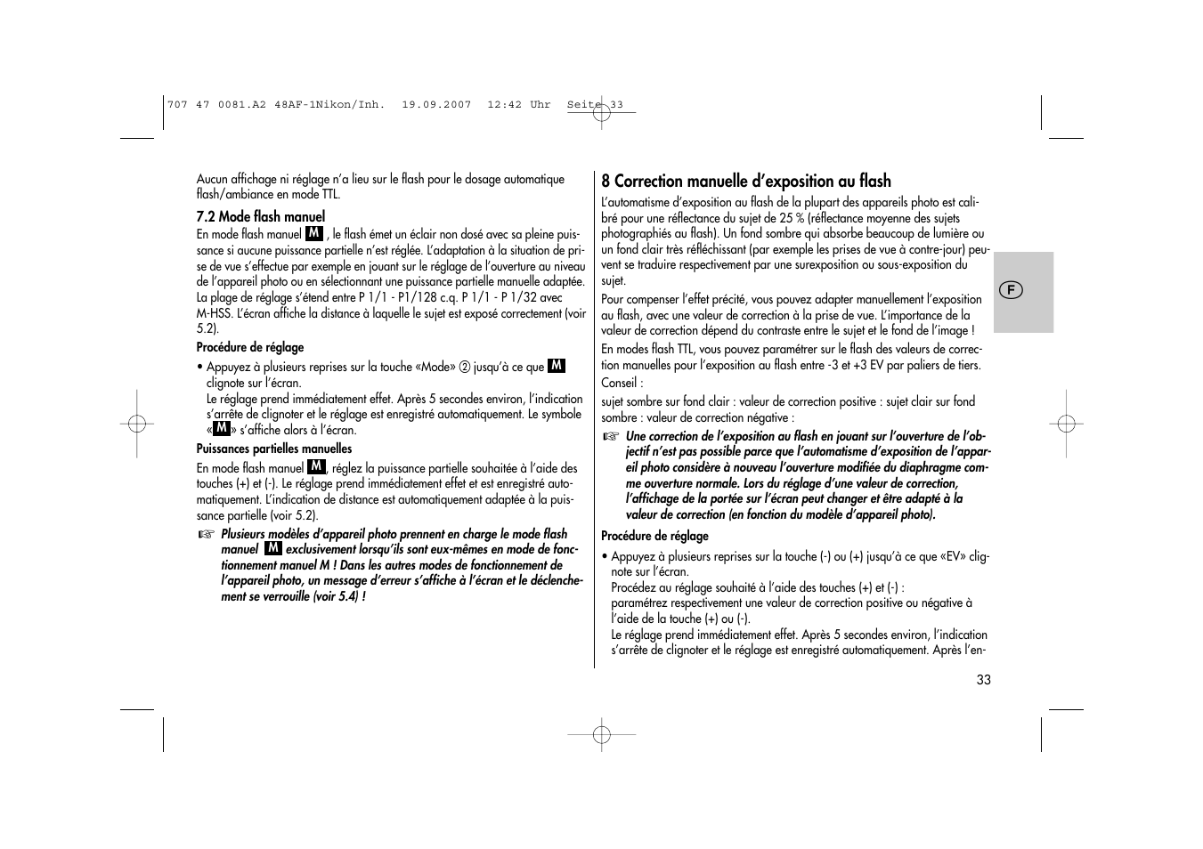 Metz MECABLITZ 48 AF-1 digital Nikon User Manual | Page 33 / 139