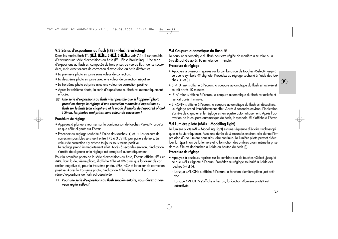 Metz MECABLITZ 48 AF-1 digital Nikon User Manual | Page 37 / 139