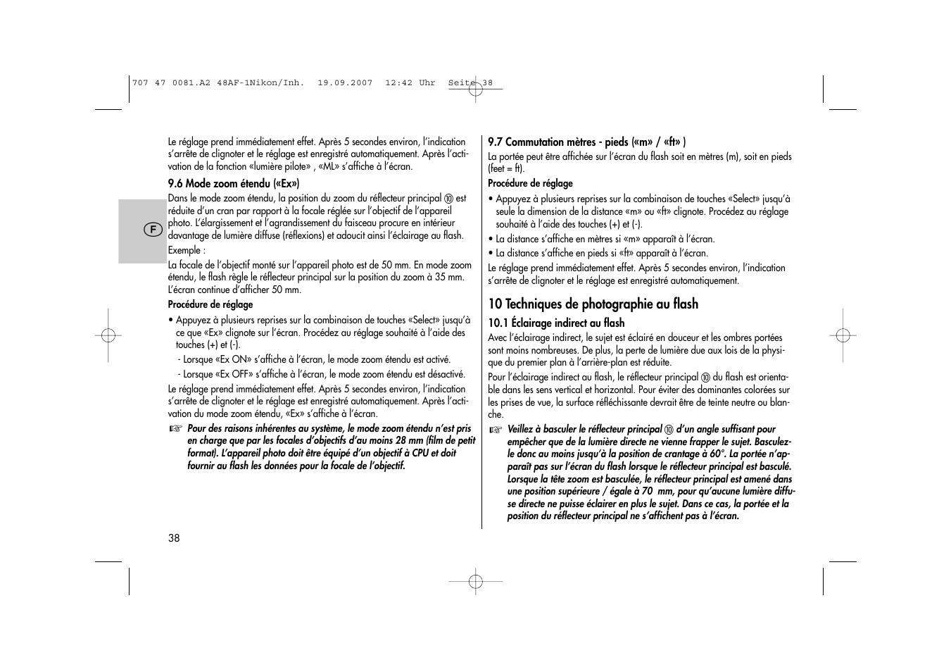 Metz MECABLITZ 48 AF-1 digital Nikon User Manual | Page 38 / 139