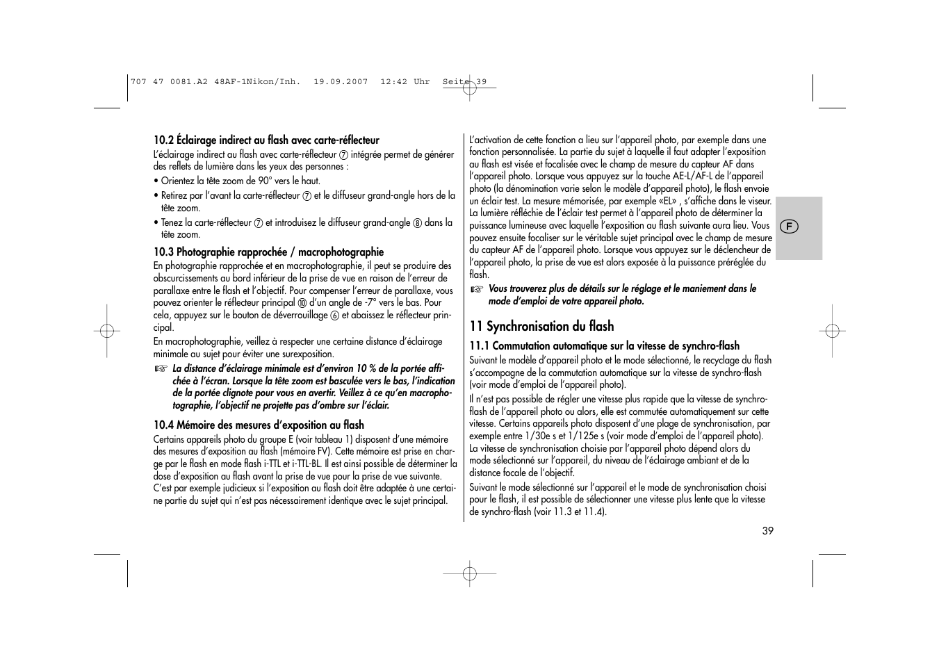 Metz MECABLITZ 48 AF-1 digital Nikon User Manual | Page 39 / 139