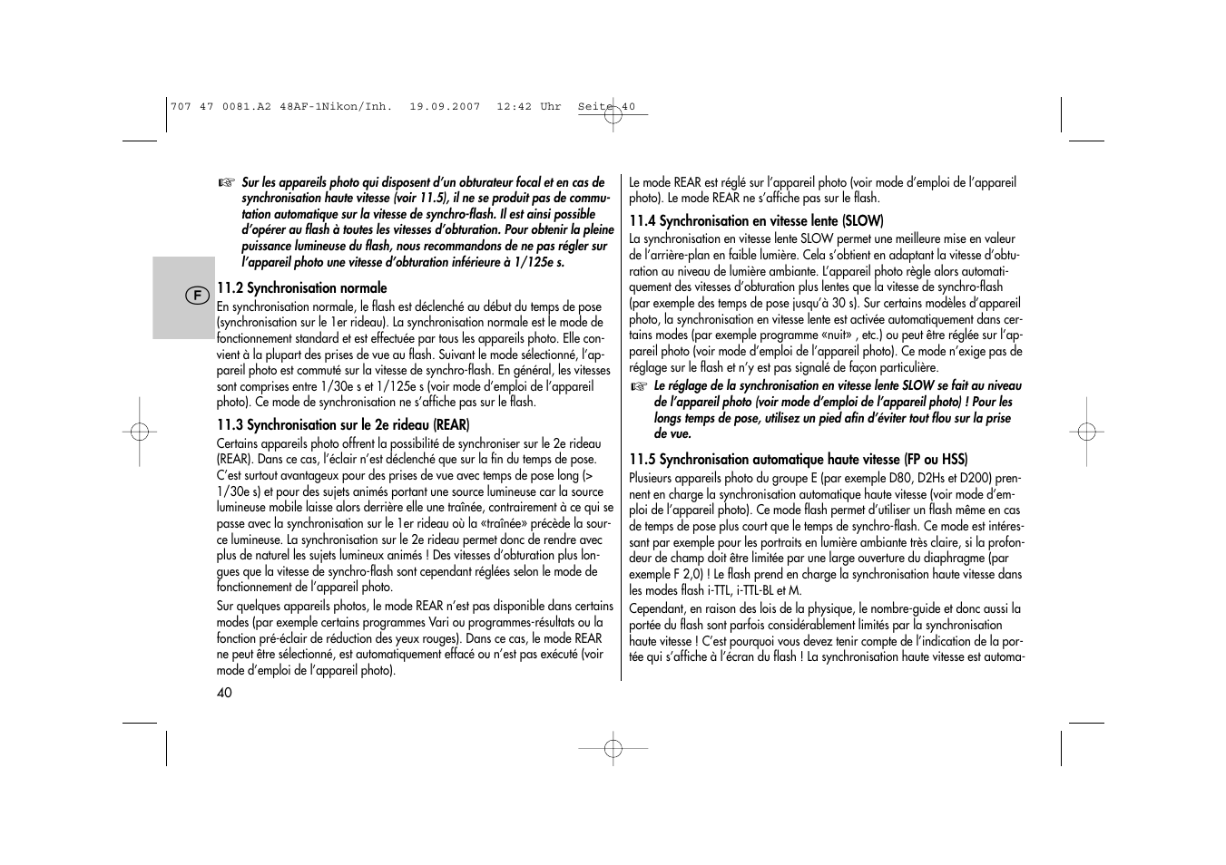 Metz MECABLITZ 48 AF-1 digital Nikon User Manual | Page 40 / 139