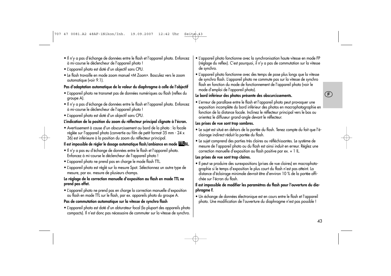 Metz MECABLITZ 48 AF-1 digital Nikon User Manual | Page 43 / 139
