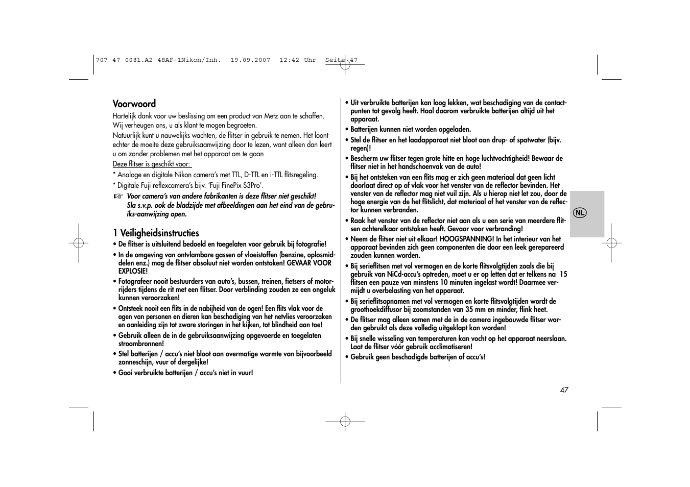 Metz MECABLITZ 48 AF-1 digital Nikon User Manual | Page 47 / 139