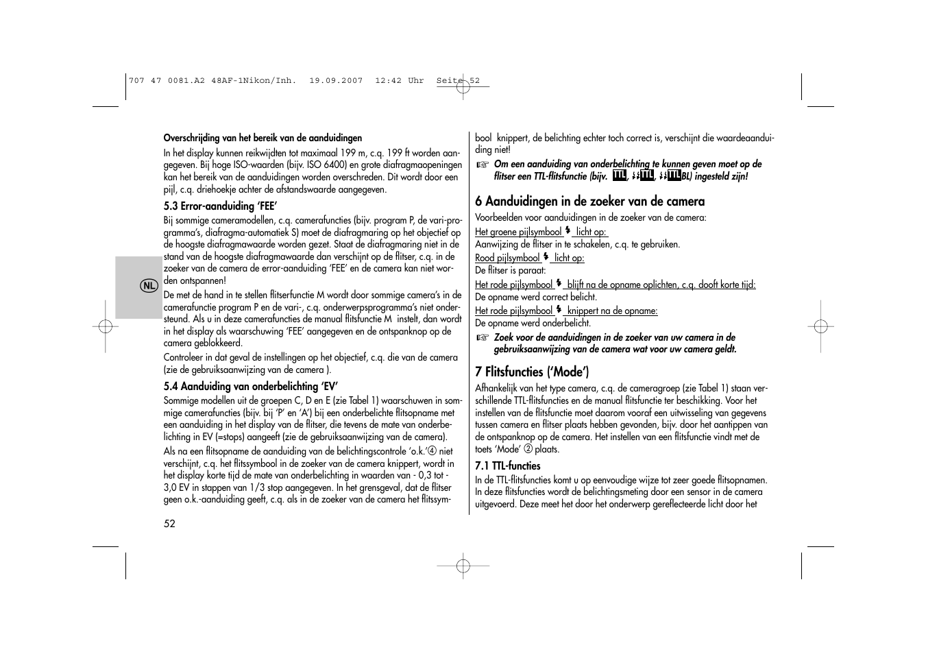 Metz MECABLITZ 48 AF-1 digital Nikon User Manual | Page 52 / 139