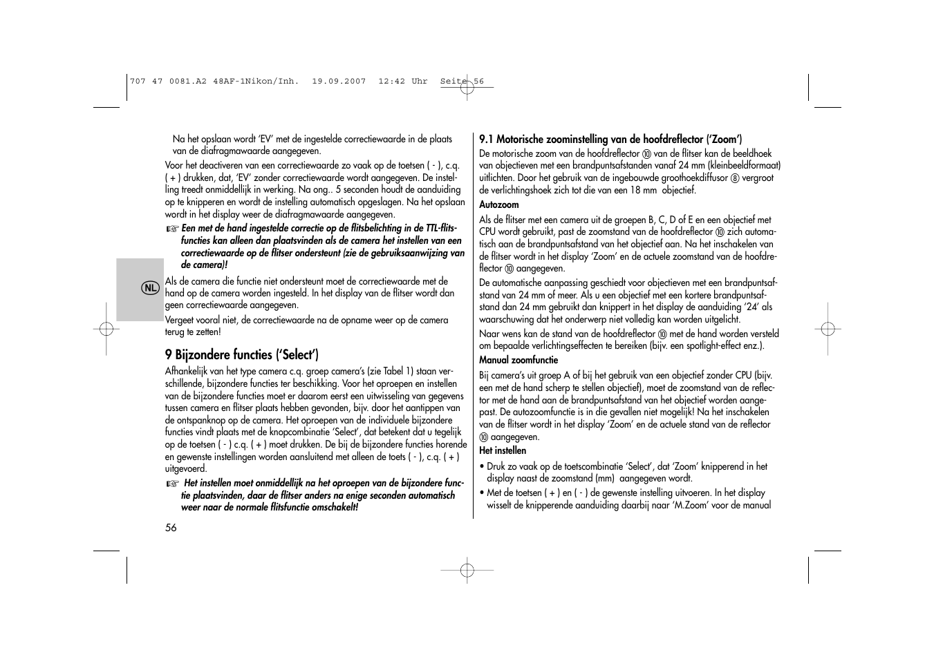 Metz MECABLITZ 48 AF-1 digital Nikon User Manual | Page 56 / 139