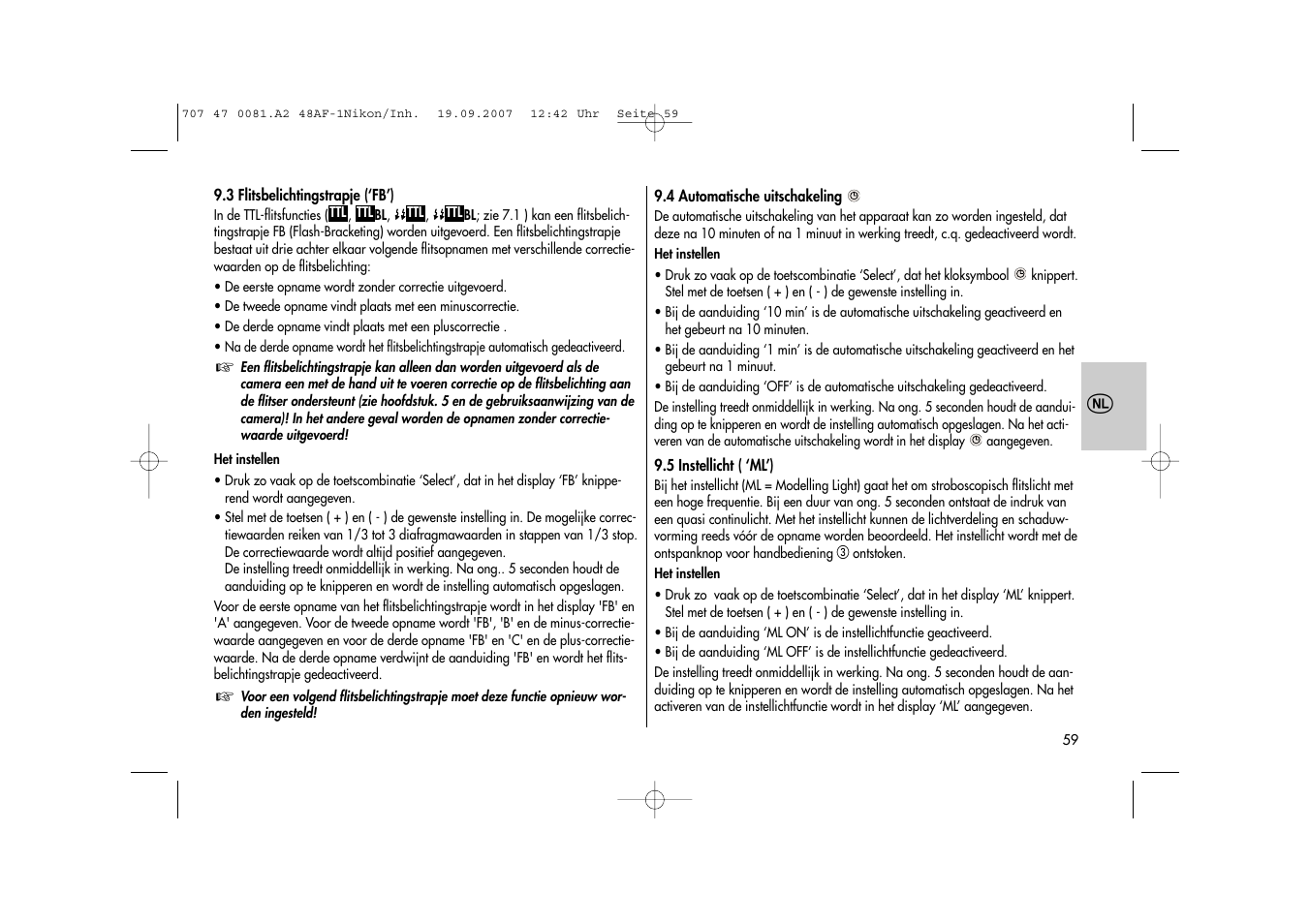 Metz MECABLITZ 48 AF-1 digital Nikon User Manual | Page 59 / 139
