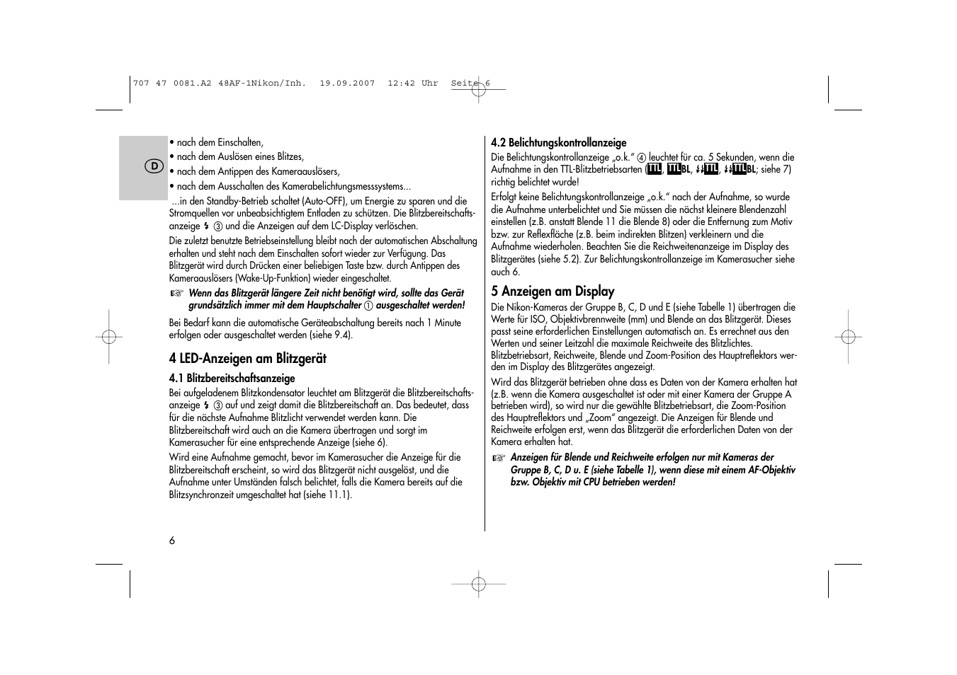 Metz MECABLITZ 48 AF-1 digital Nikon User Manual | Page 6 / 139