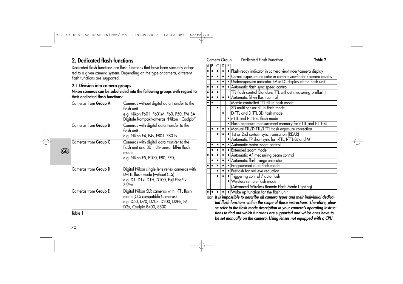 Metz MECABLITZ 48 AF-1 digital Nikon User Manual | Page 70 / 139