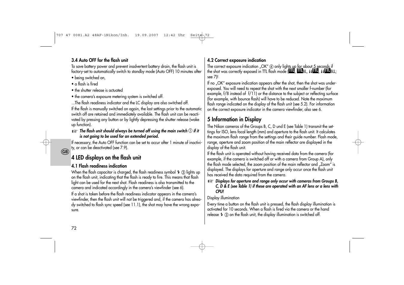 Metz MECABLITZ 48 AF-1 digital Nikon User Manual | Page 72 / 139