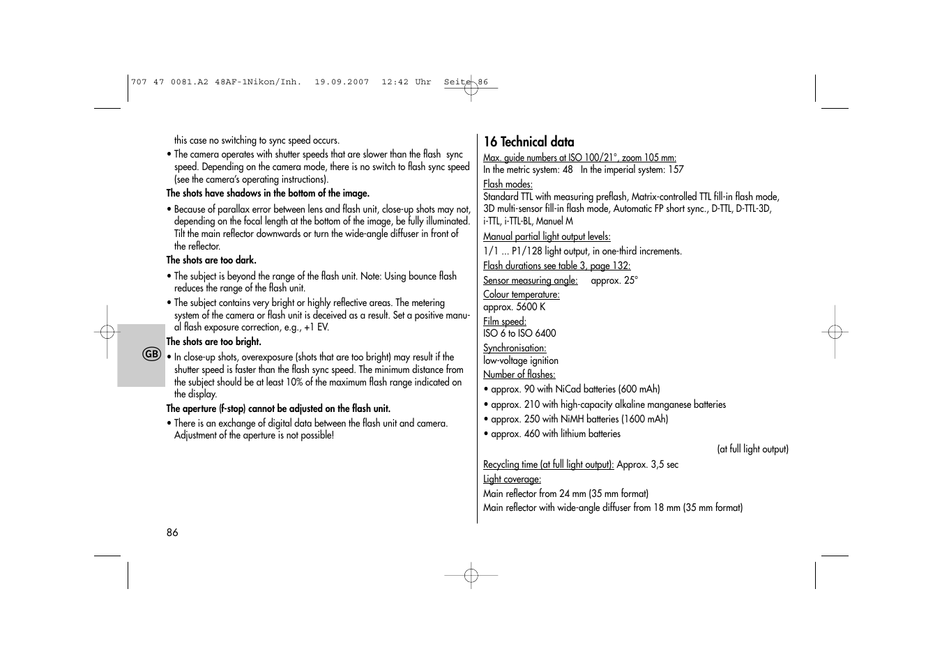 Metz MECABLITZ 48 AF-1 digital Nikon User Manual | Page 86 / 139