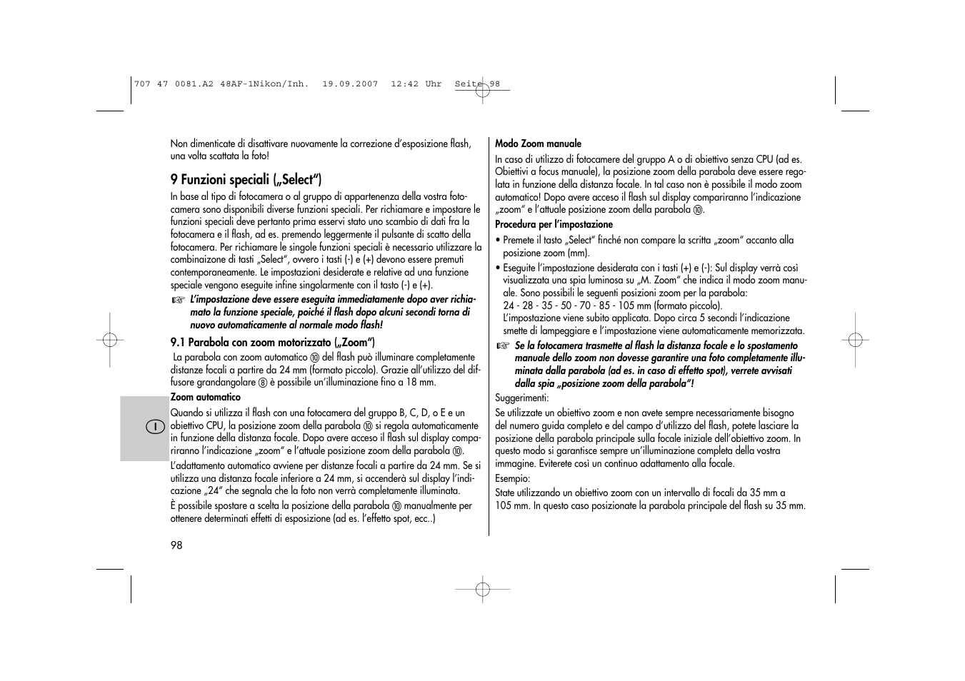 Metz MECABLITZ 48 AF-1 digital Nikon User Manual | Page 98 / 139