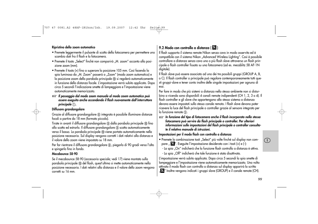 Metz MECABLITZ 48 AF-1 digital Nikon User Manual | Page 99 / 139