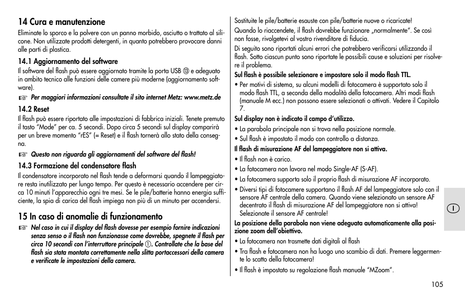 Metz MECABLITZ 48 AF-1 digital Pentax User Manual | Page 105 / 140