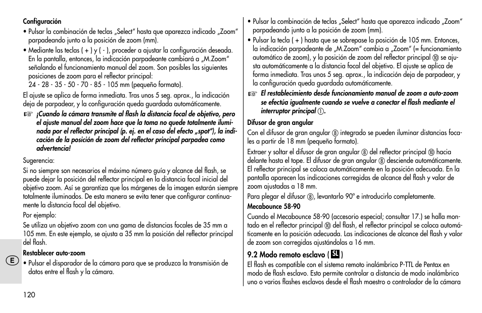 Metz MECABLITZ 48 AF-1 digital Pentax User Manual | Page 120 / 140