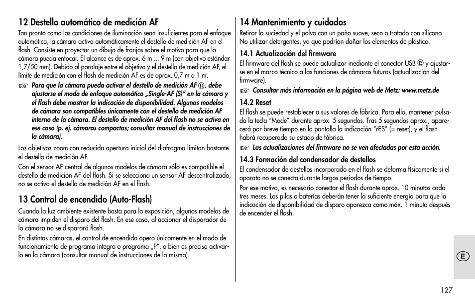 Metz MECABLITZ 48 AF-1 digital Pentax User Manual | Page 127 / 140