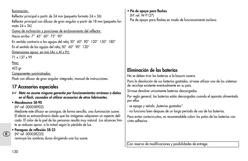Metz MECABLITZ 48 AF-1 digital Pentax User Manual | Page 130 / 140