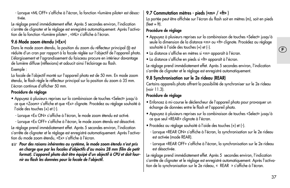Metz MECABLITZ 48 AF-1 digital Pentax User Manual | Page 37 / 140