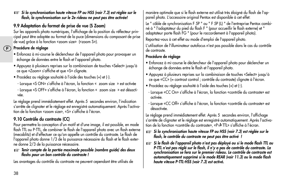 Metz MECABLITZ 48 AF-1 digital Pentax User Manual | Page 38 / 140