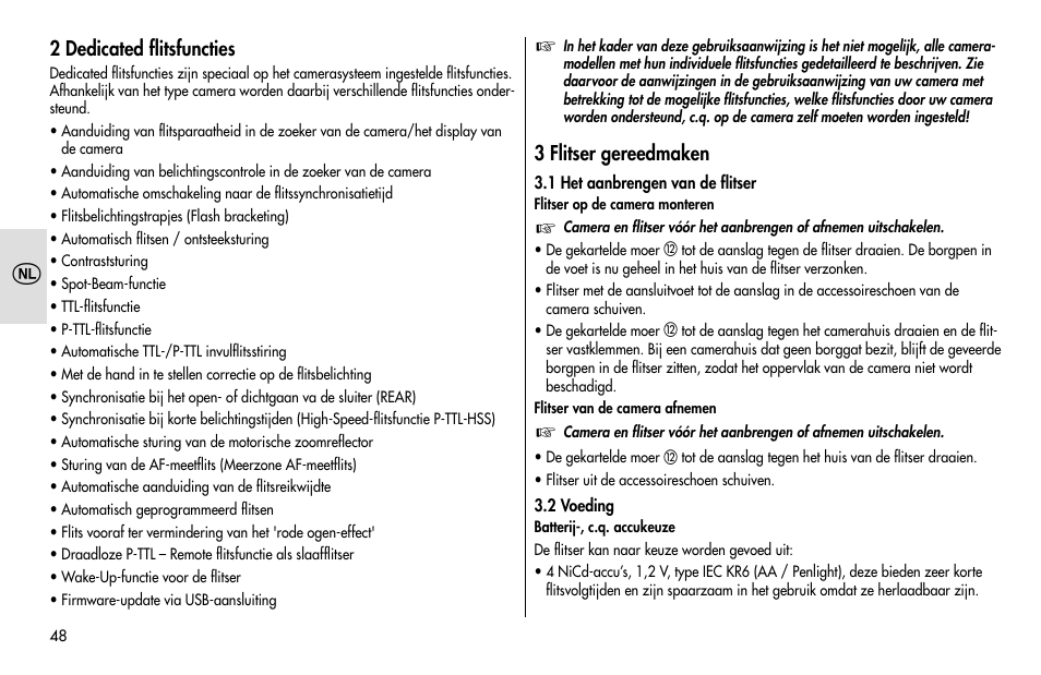 Metz MECABLITZ 48 AF-1 digital Pentax User Manual | Page 48 / 140