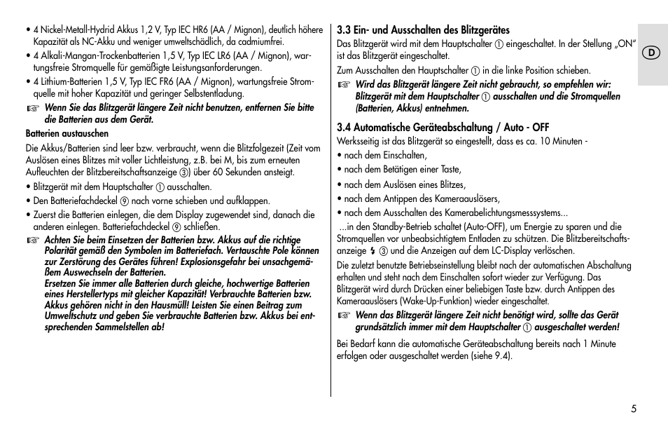 Metz MECABLITZ 48 AF-1 digital Pentax User Manual | Page 5 / 140