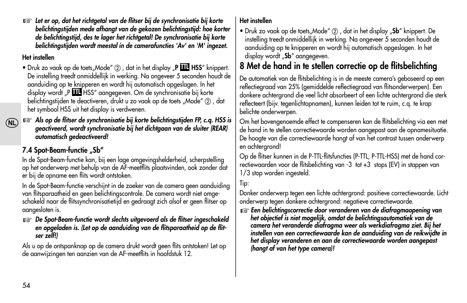 Metz MECABLITZ 48 AF-1 digital Pentax User Manual | Page 54 / 140