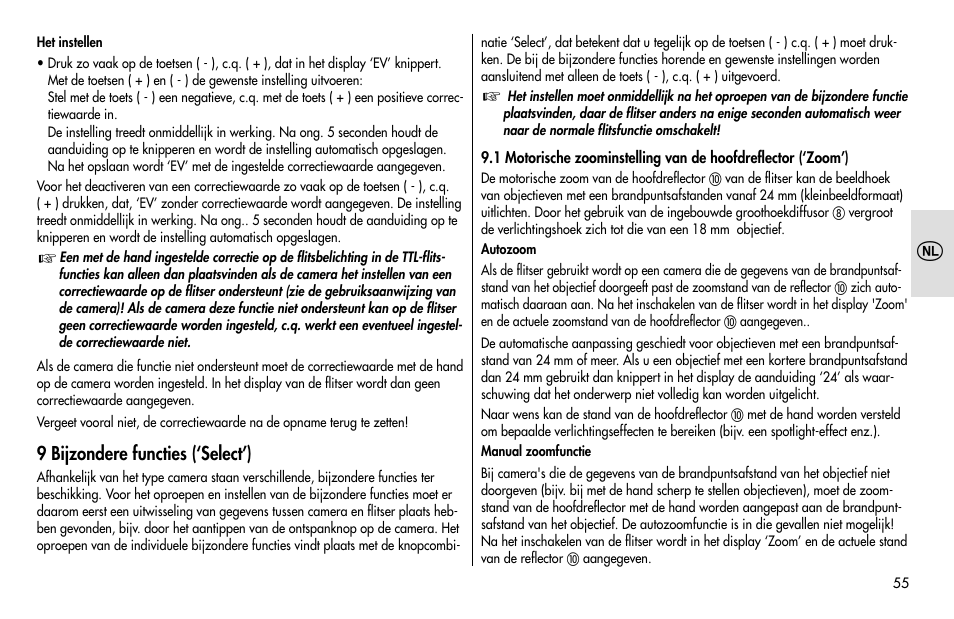 Metz MECABLITZ 48 AF-1 digital Pentax User Manual | Page 55 / 140