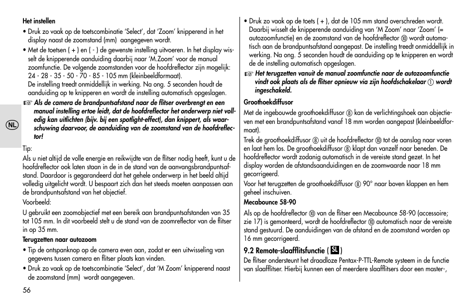 Metz MECABLITZ 48 AF-1 digital Pentax User Manual | Page 56 / 140