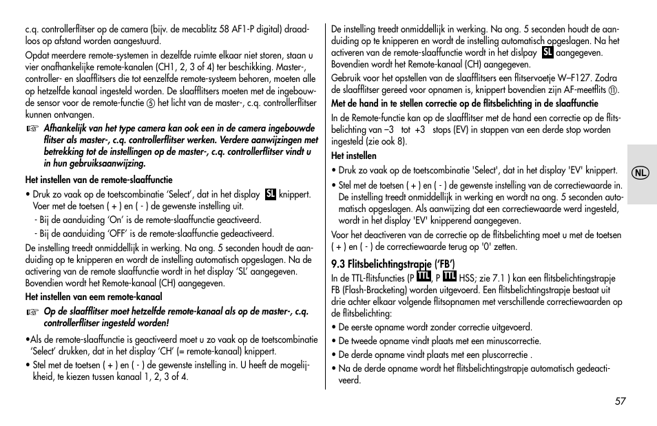 Metz MECABLITZ 48 AF-1 digital Pentax User Manual | Page 57 / 140