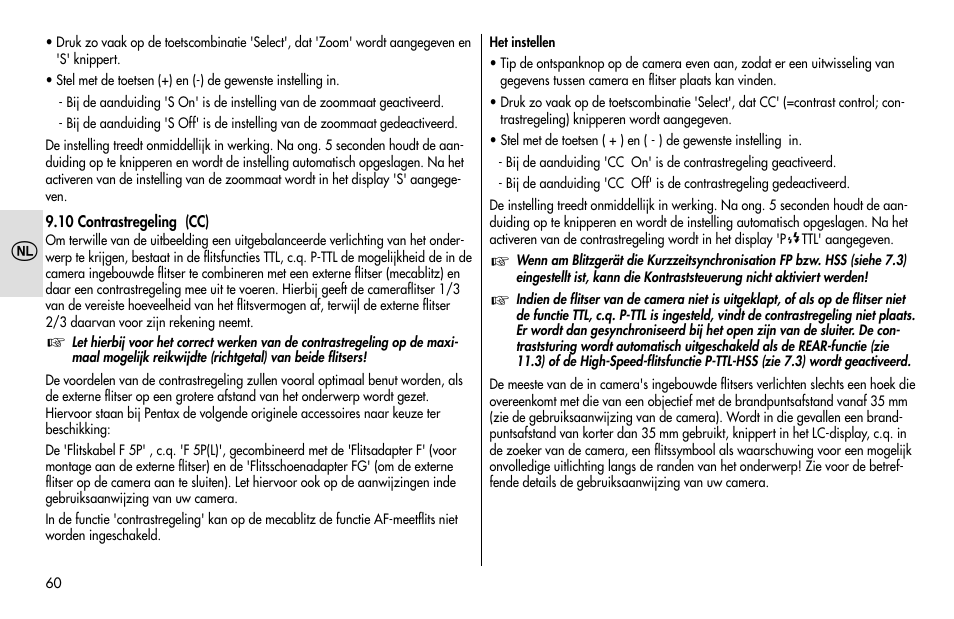 Metz MECABLITZ 48 AF-1 digital Pentax User Manual | Page 60 / 140