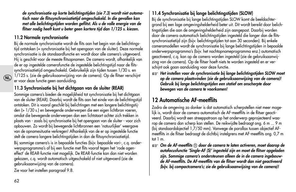Metz MECABLITZ 48 AF-1 digital Pentax User Manual | Page 62 / 140